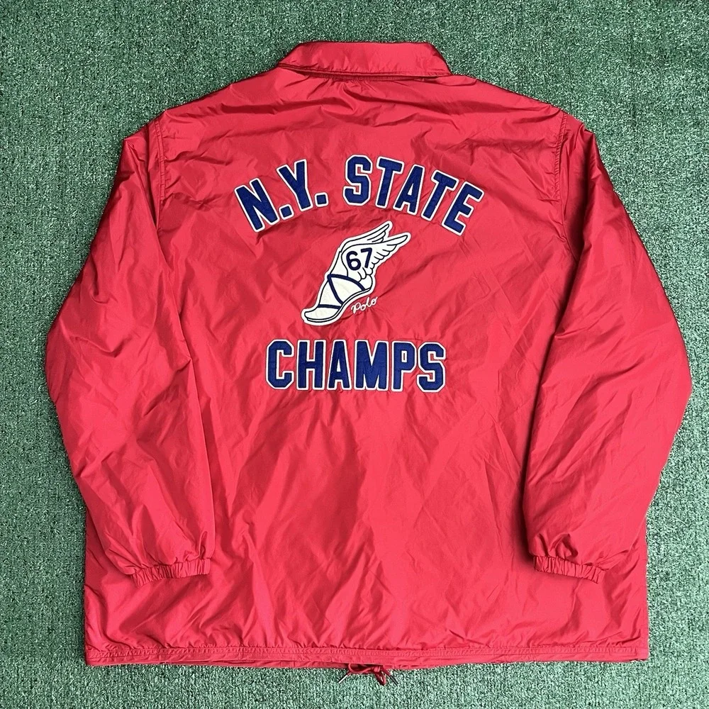Polo Ralph Lauren NY STATE CHAMPS Red Coach's Jacket Size 3XLT NWOT Winged Foot